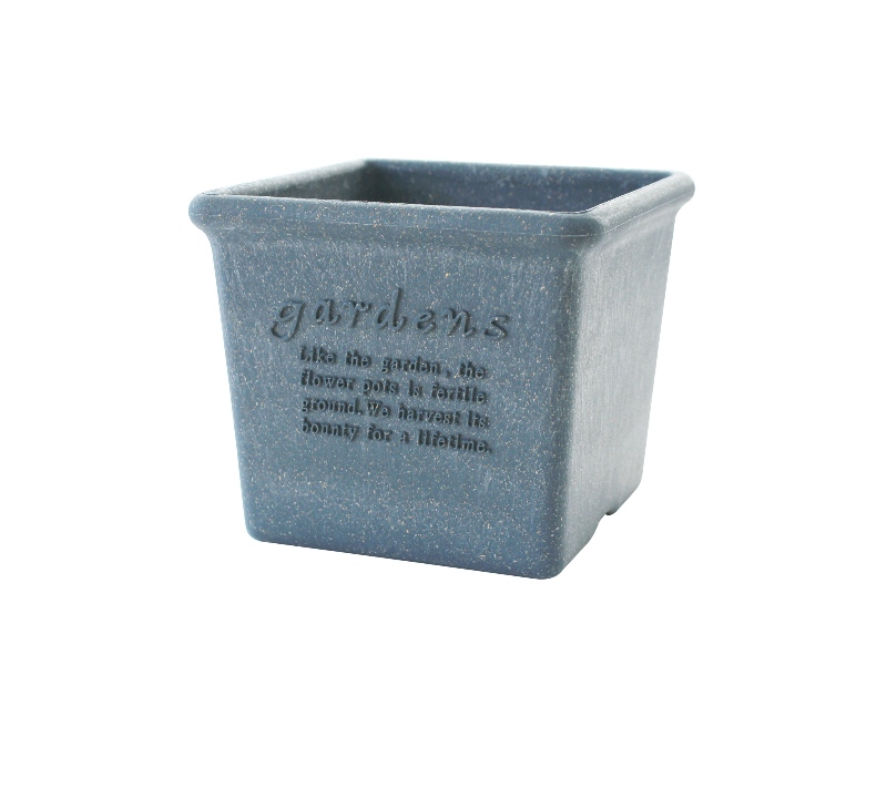 vaso quadrato arbre navy denim hachiman con superficie materica naturale